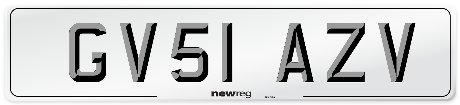 GV51 AZV Number Plate from New Reg